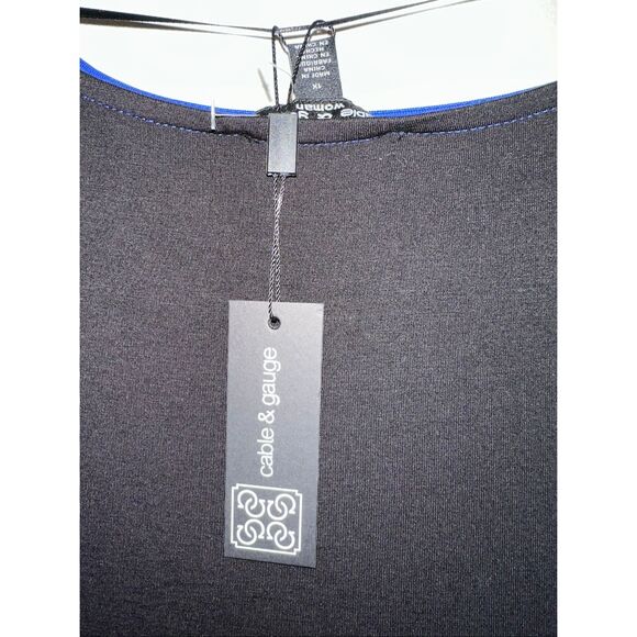 Cable & Gauge Women’s round Neck Jersey Top Size 1X Stretch Classic Casual Chic - Picture 4 of 5